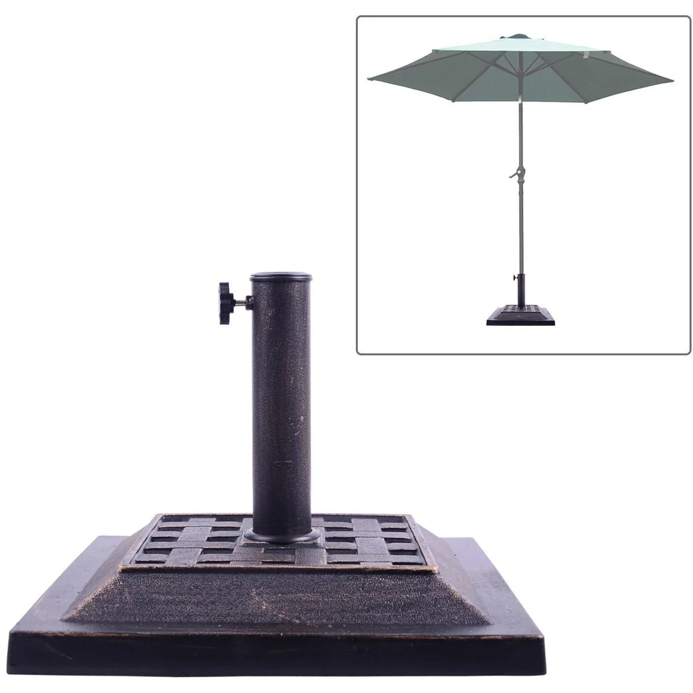 Schirmständer Halterung 9kg 38/48mm Harz Bronze - 1