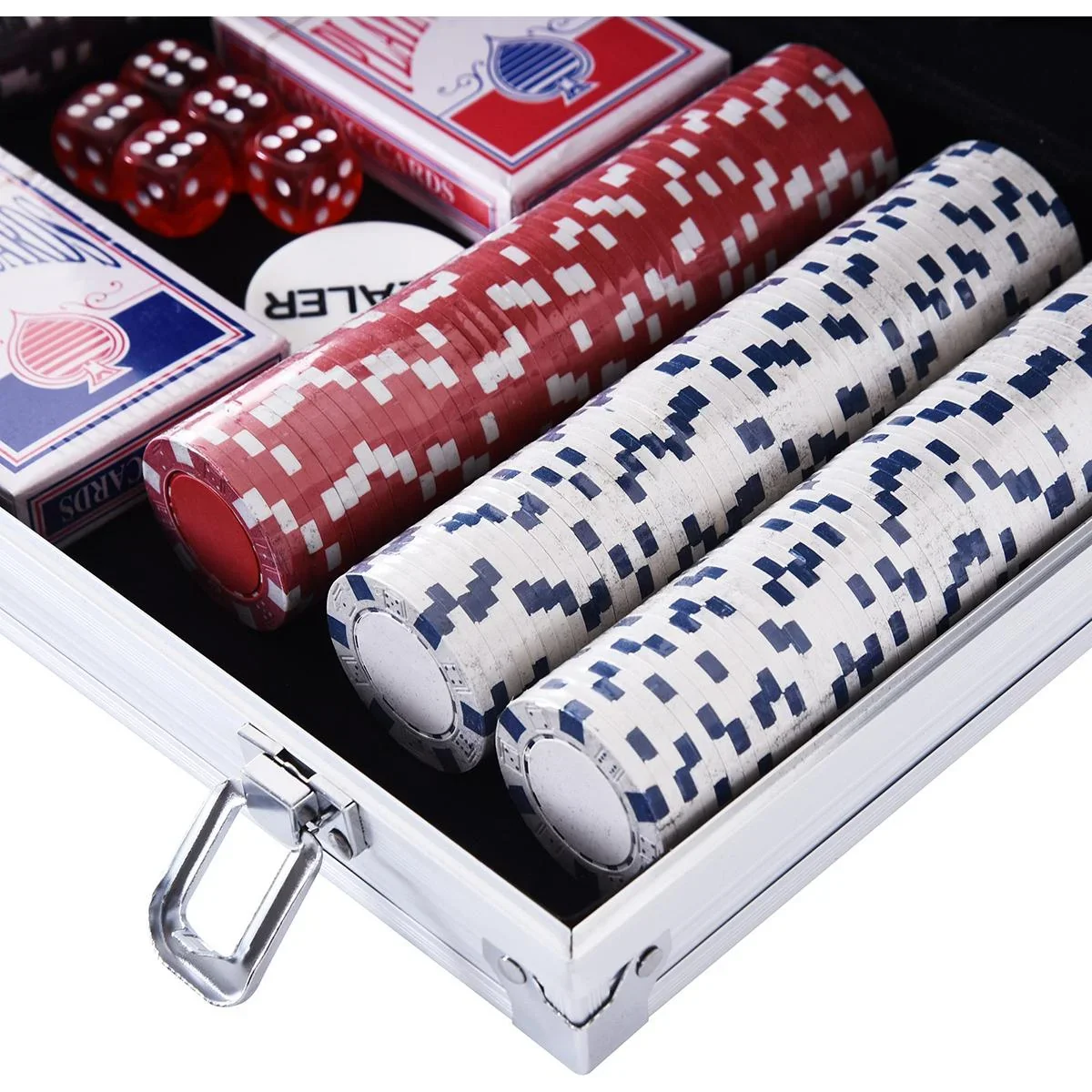 Pokerkoffer mit 300 Chips silber - 1