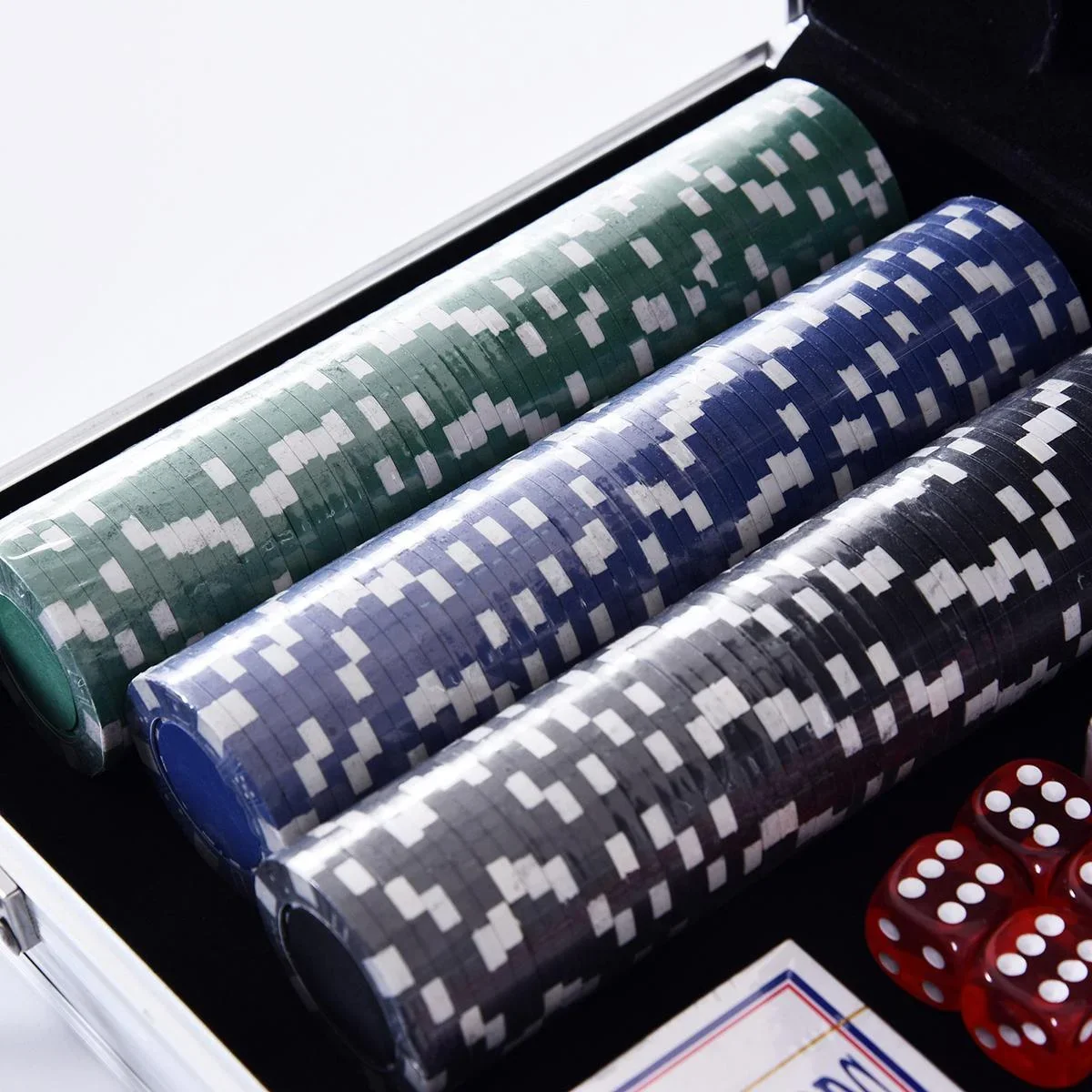 Pokerkoffer mit 300 Chips silber - 3