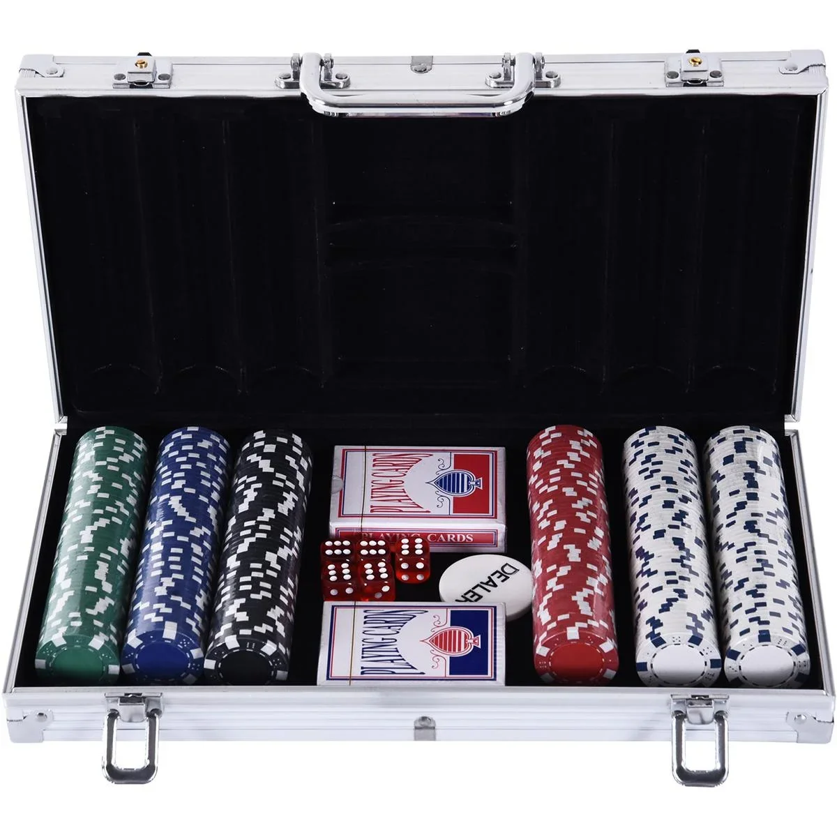 Pokerkoffer mit 300 Chips silber - 5