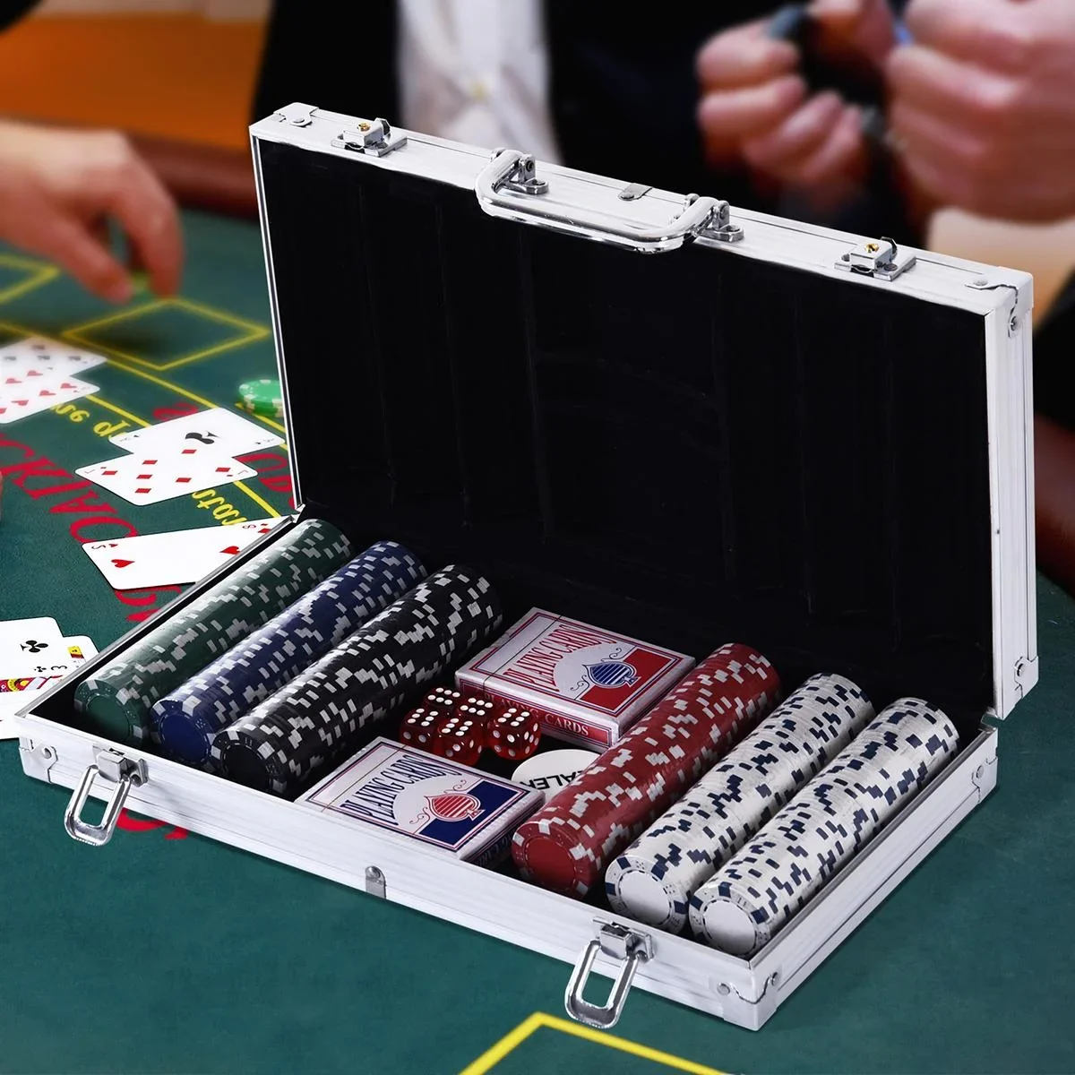 Pokerkoffer mit 300 Chips silber - 8