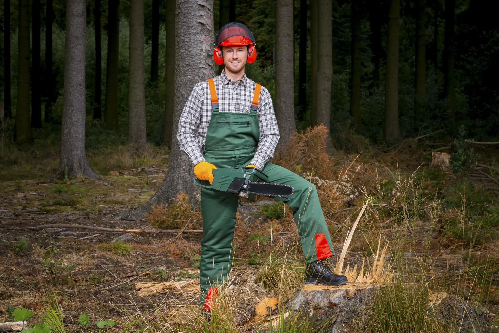 Schnittschutz Sicherheits Starter Set: Hose Gr.50, Helm, Handschuhe - 3