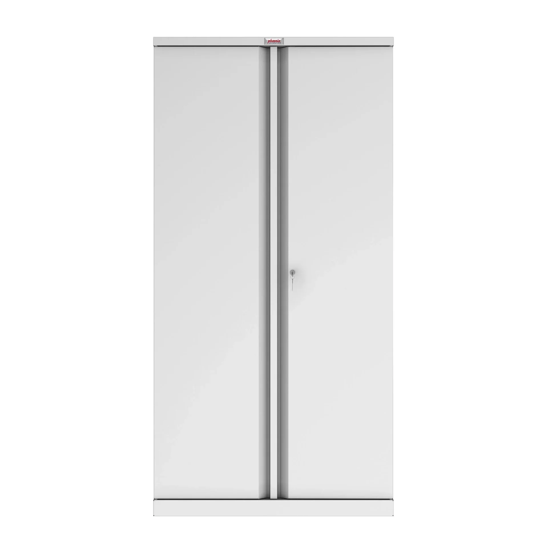 Aufbewahrungsschrank SCL-Serie aus Stahl mit 2 Türen und 4 Einlegeböden mit Schlüsselschloss, grau - 3