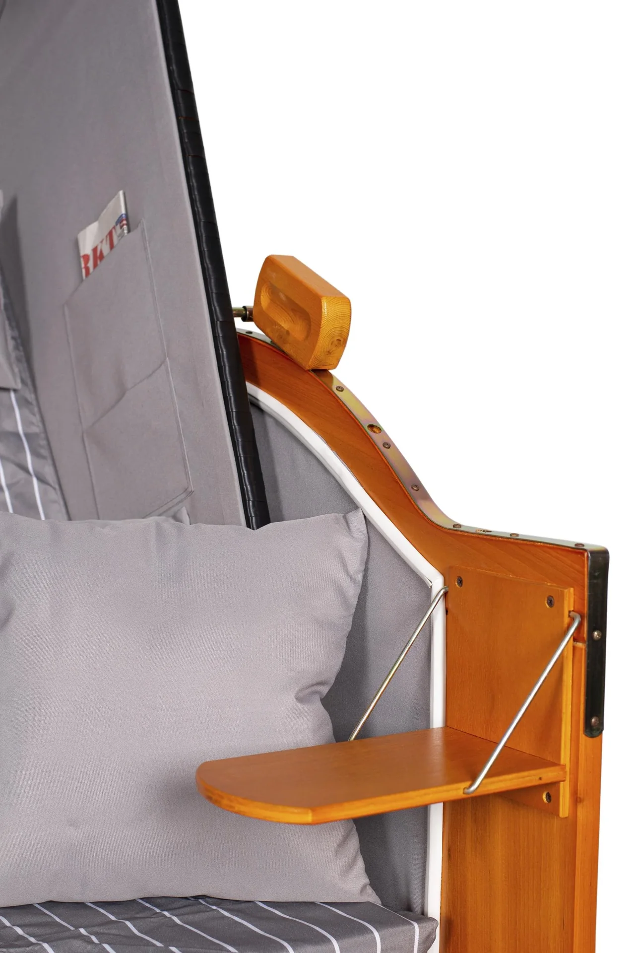 Strandkorb "Ostsee" gestreift royal grau - 1