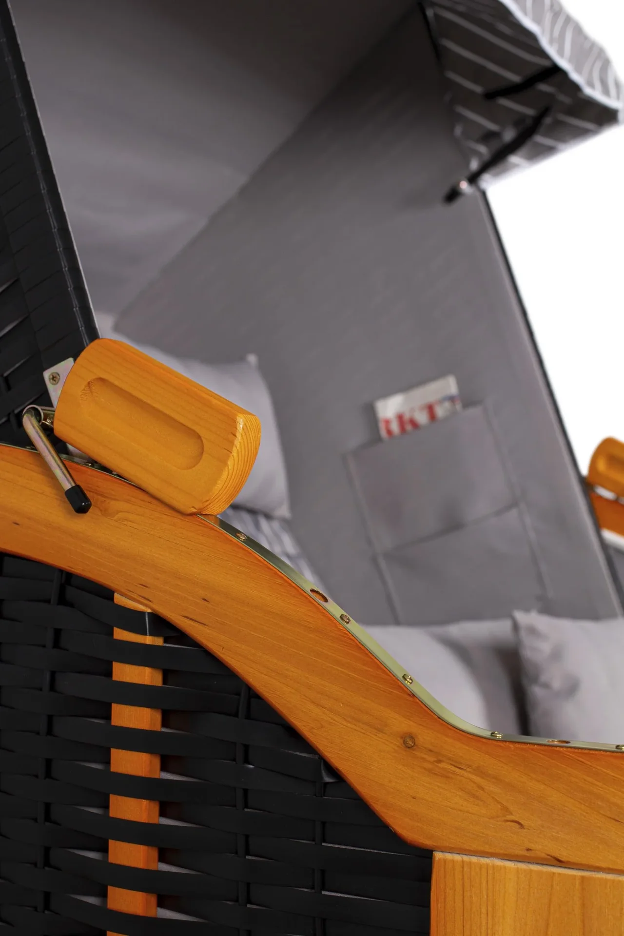 Strandkorb "Ostsee" gestreift royal grau - 2