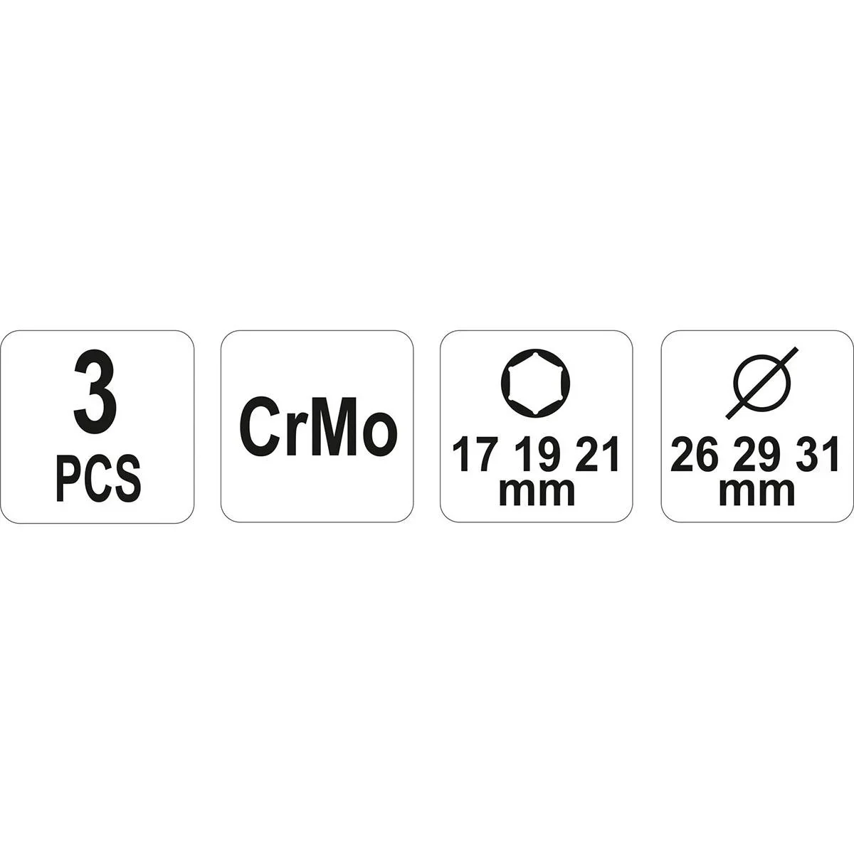 Schlagschrauber - 17,19,21mm - 3er Pack - 2