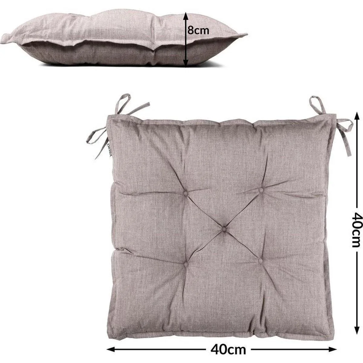 Stuhlkissen - Gartenstuhl Kissen - Set von 4 Stück Creme - 0
