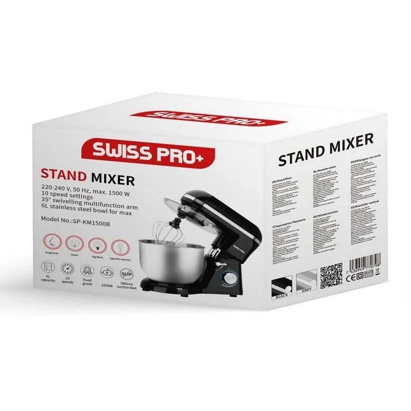 NL Leistungsstarke Küchenmaschine - 1500W - 6L - Schwarz - 6