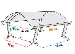 Kamindach 70 x 100 cm, Kaminabdeckung aus Edelstahl V2A - 1
