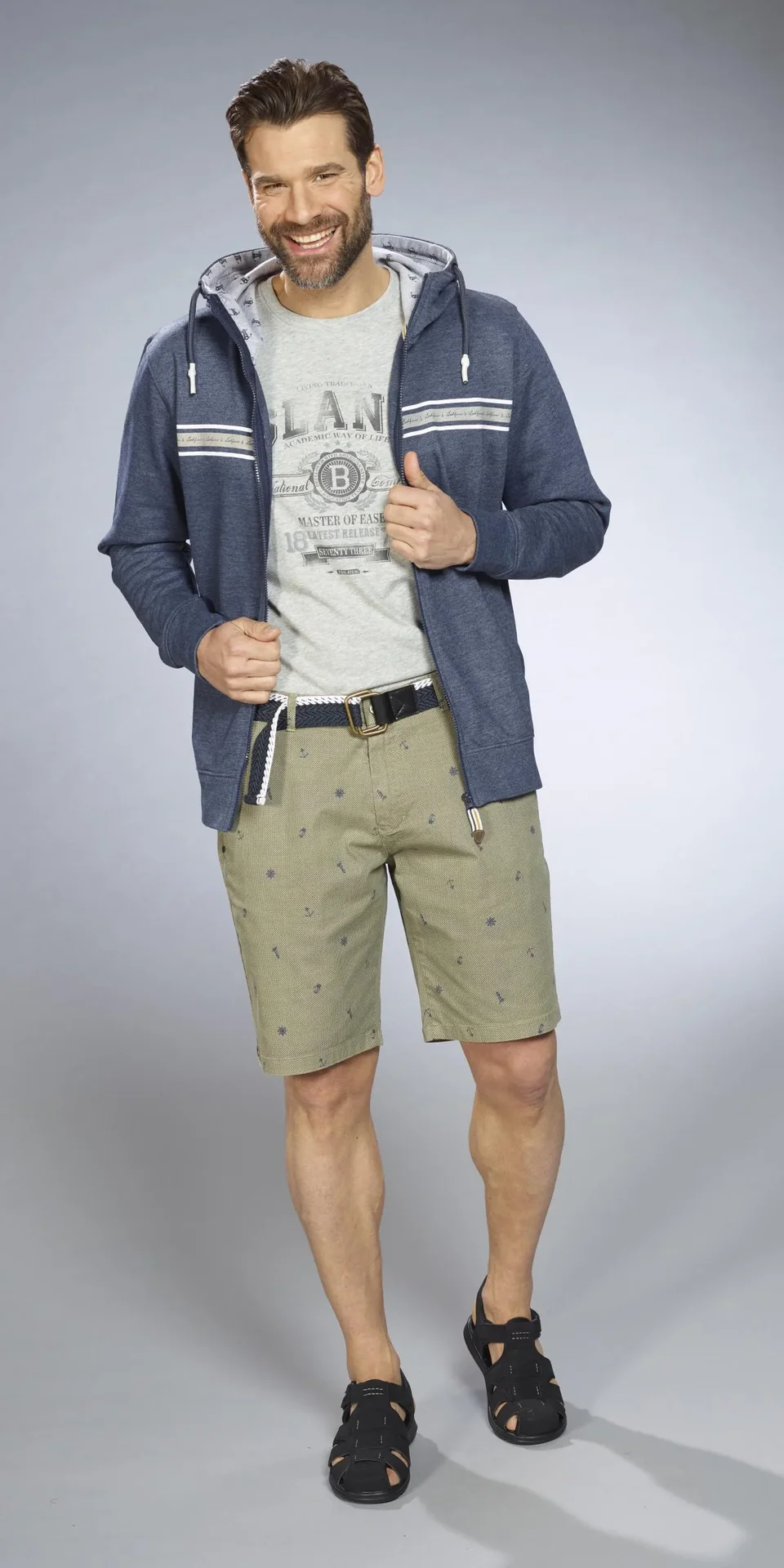 Shorts mit Maritimem Print, Farbe khaki, Gr.M - 1