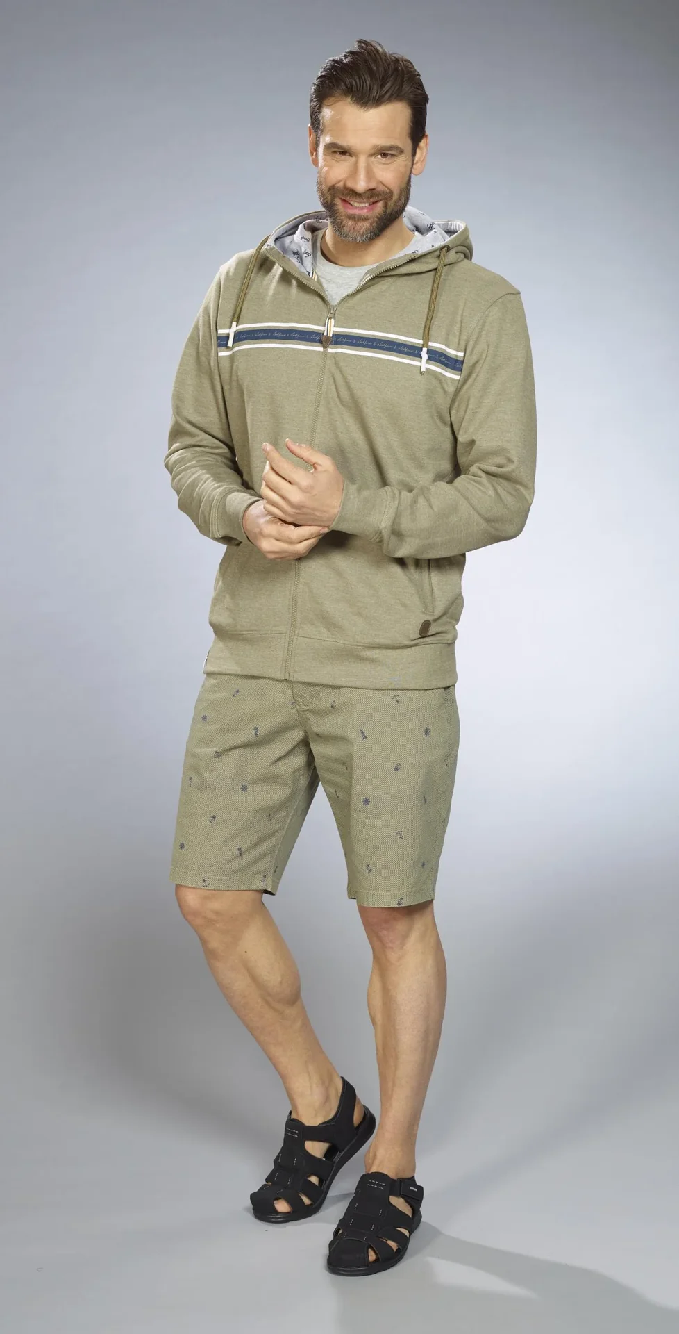 Shorts mit Maritimem Print, Farbe khaki, Gr.M - 4