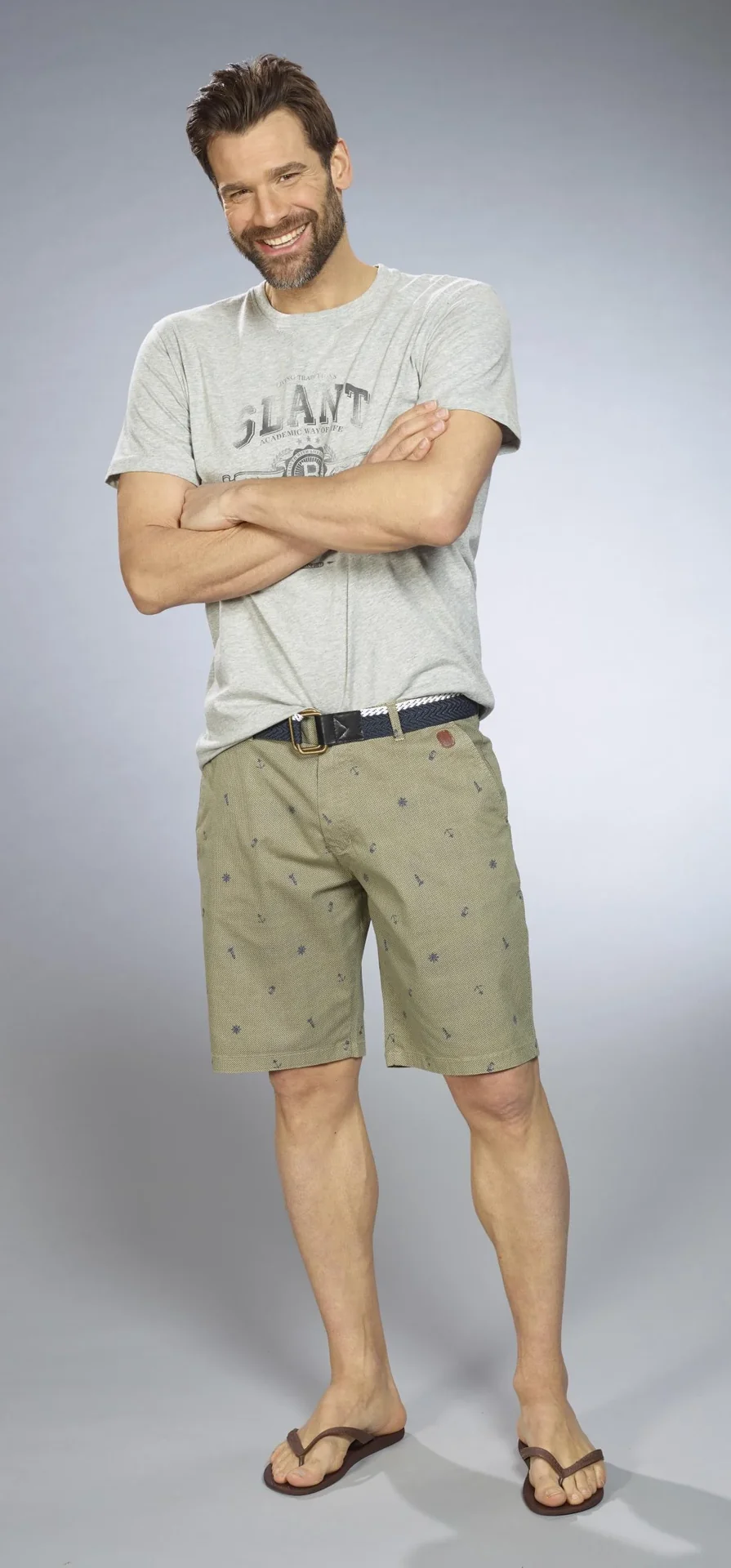 Shorts mit Maritimem Print, Farbe khaki, Gr.M - 6