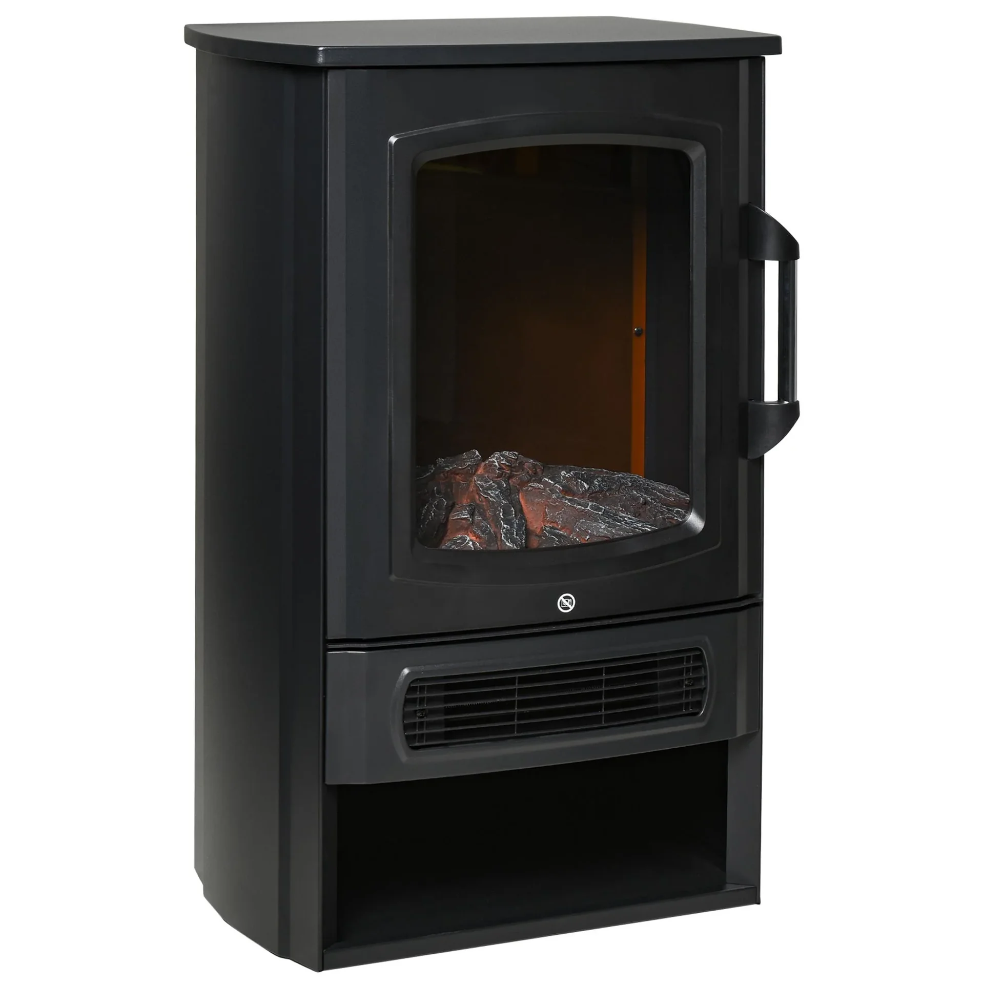 Elektrisches Feuer 1000 W/2000 W mit Flammeneffekt Thermostat 20-25 qm Schwarz - 2