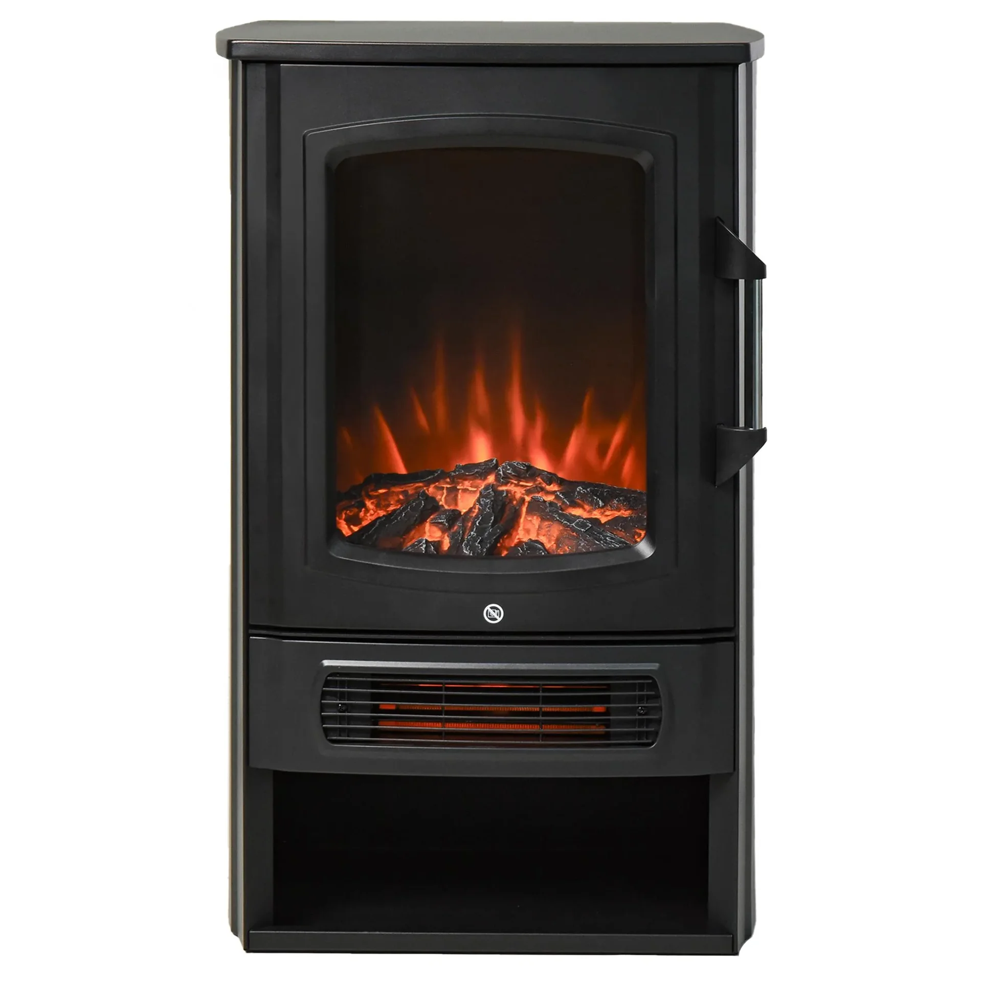 Elektrisches Feuer 1000 W/2000 W mit Flammeneffekt Thermostat 20-25 qm Schwarz - 3