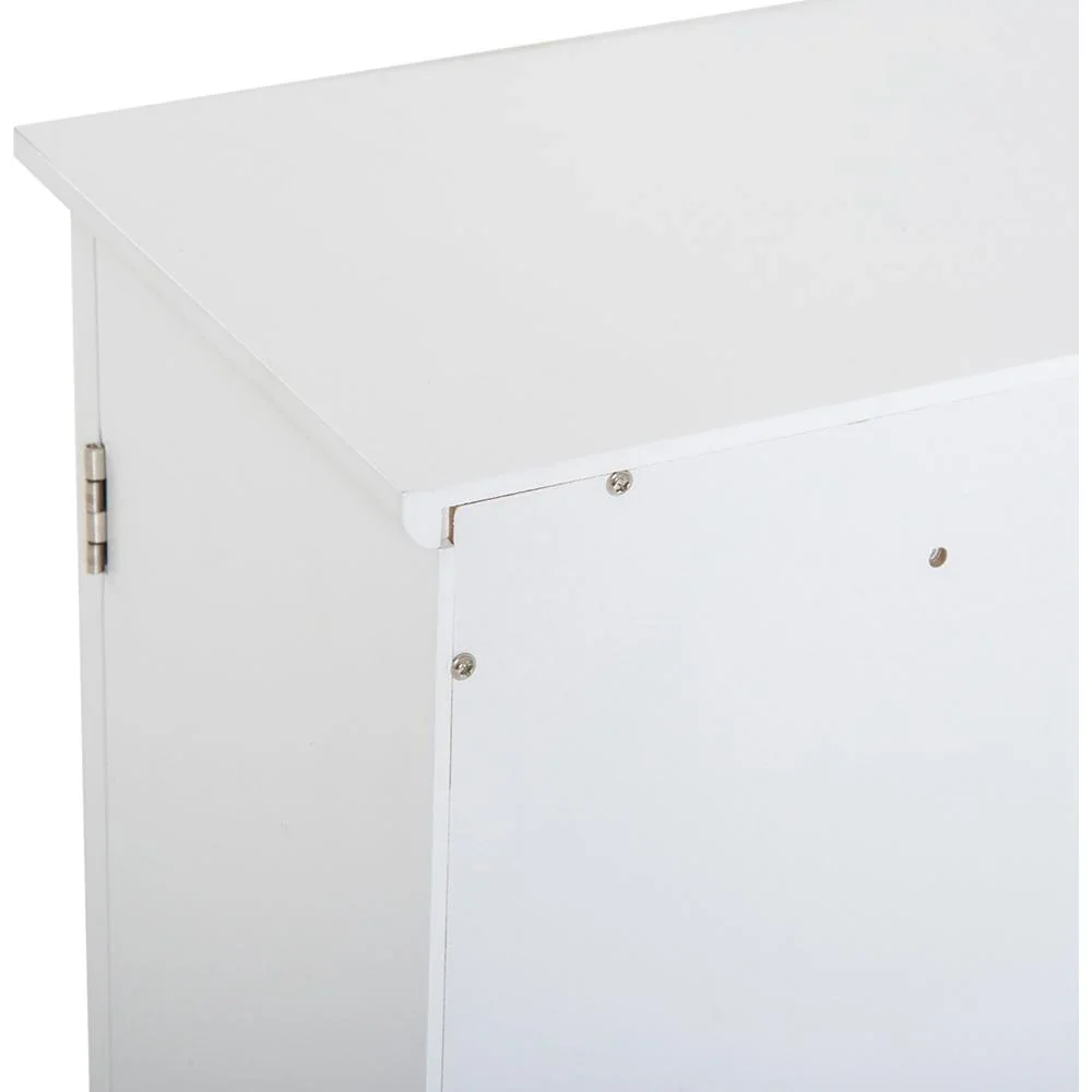 Wandschrank Hängeschrank Küchenschrank Mehrzweckschrank Lamellentüren Holz Weiß 60 x 22,5 x 64 cm - 1