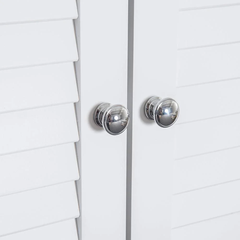 Wandschrank Hängeschrank Küchenschrank Mehrzweckschrank Lamellentüren Holz Weiß 60 x 22,5 x 64 cm - 6