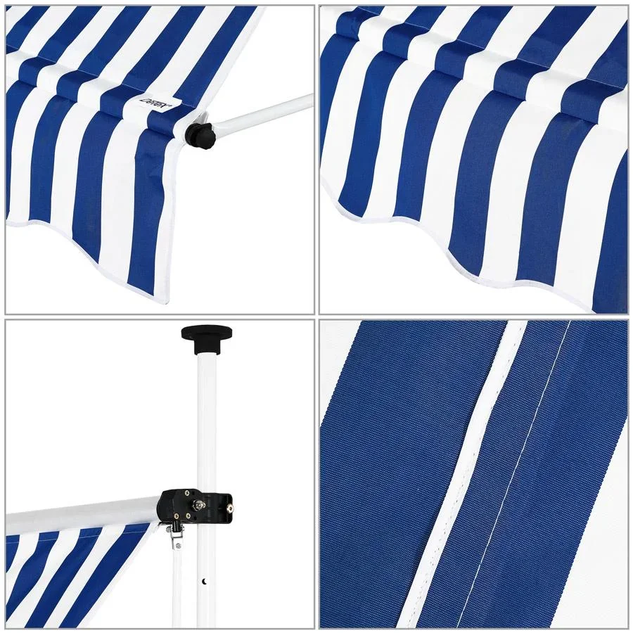 Klemmmarkise blau/weiß 400cm - 3