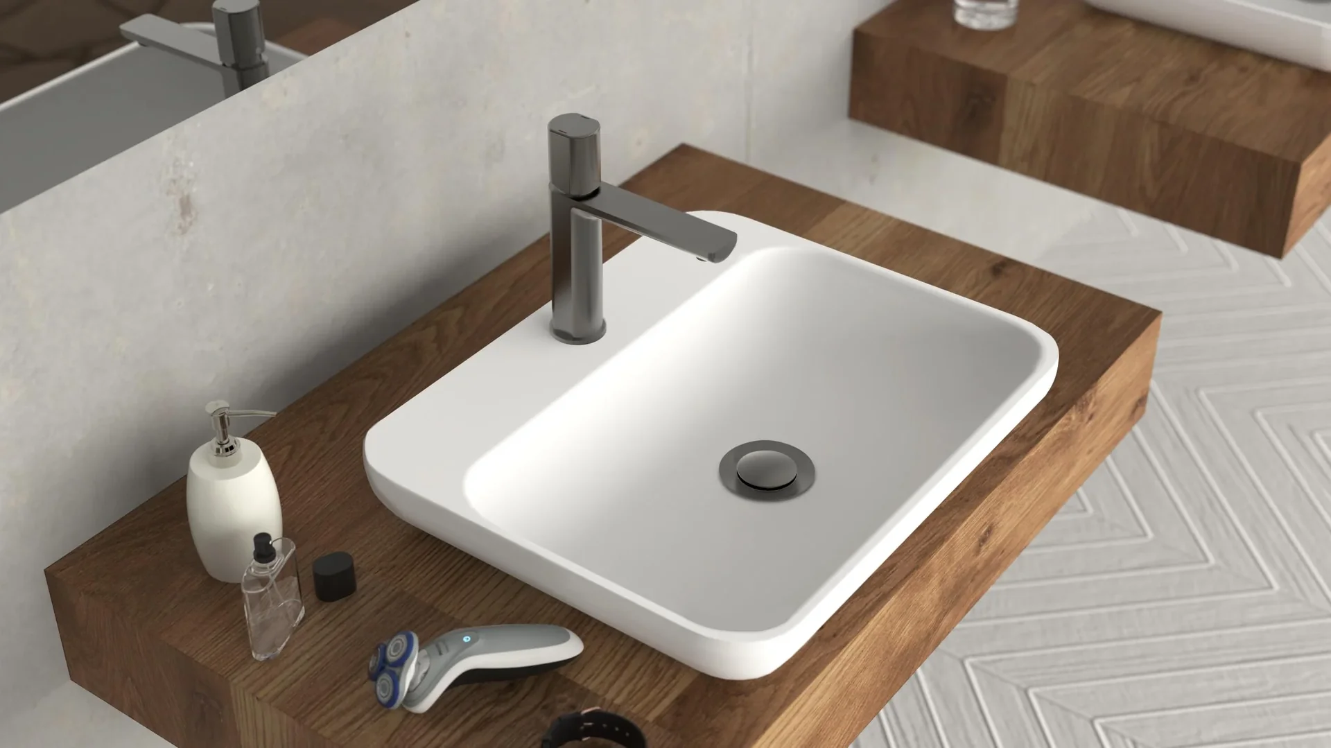 Waschtischarmatur "NEW YORK", Graphit matt - 0