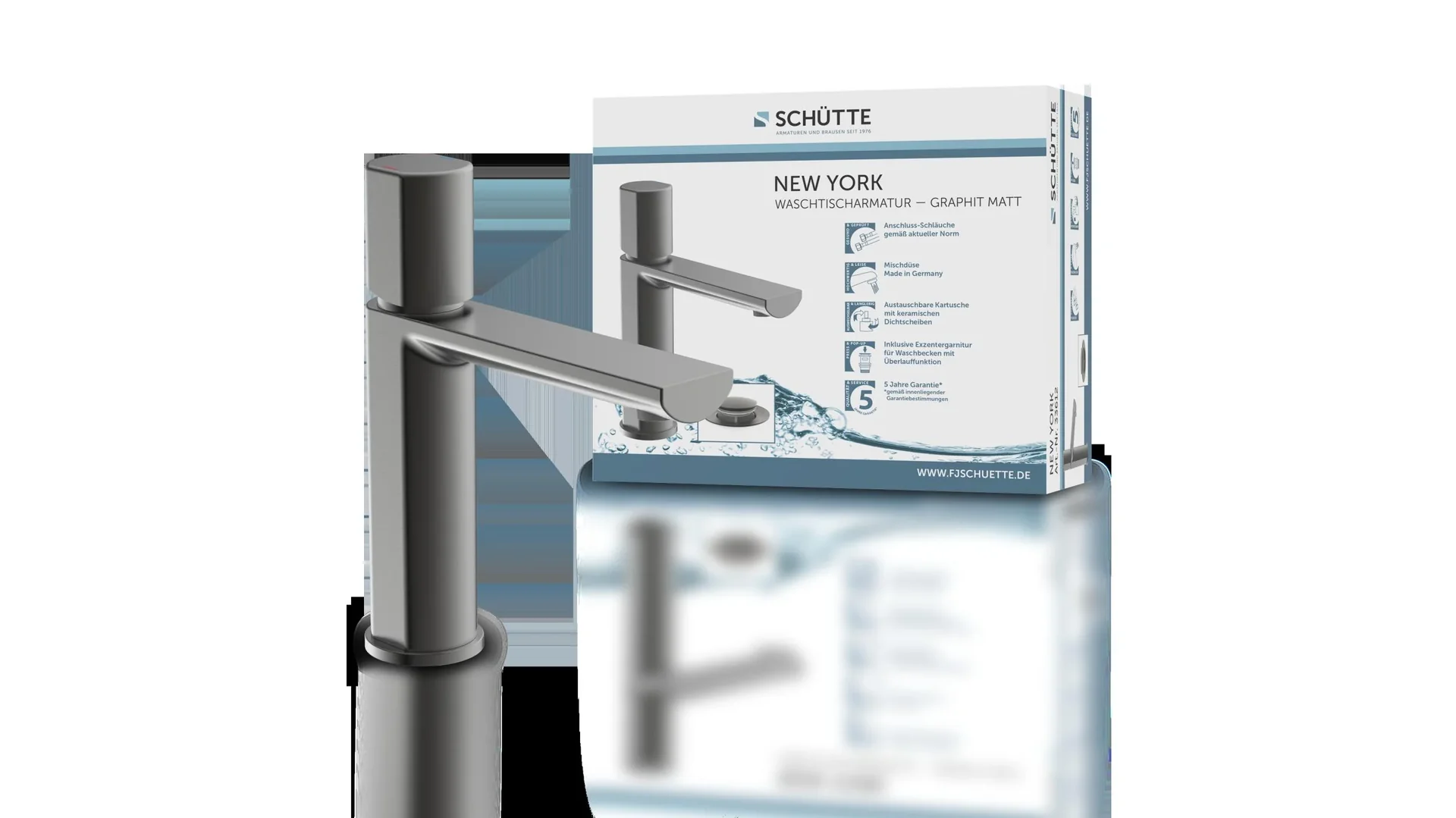 Waschtischarmatur "NEW YORK", Graphit matt - 1