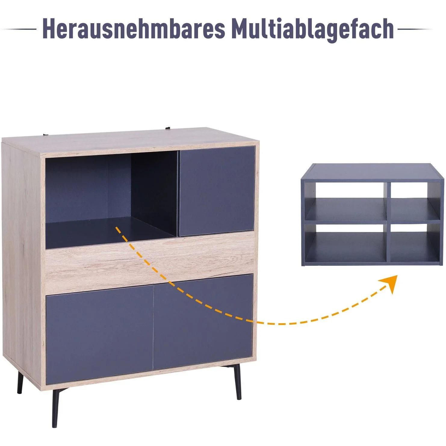 Mehrzweckschrank Kommode Sideboard Konsole Flur ausziehbar Ablagefach 78 x 39 x 87,2 cm - 6
