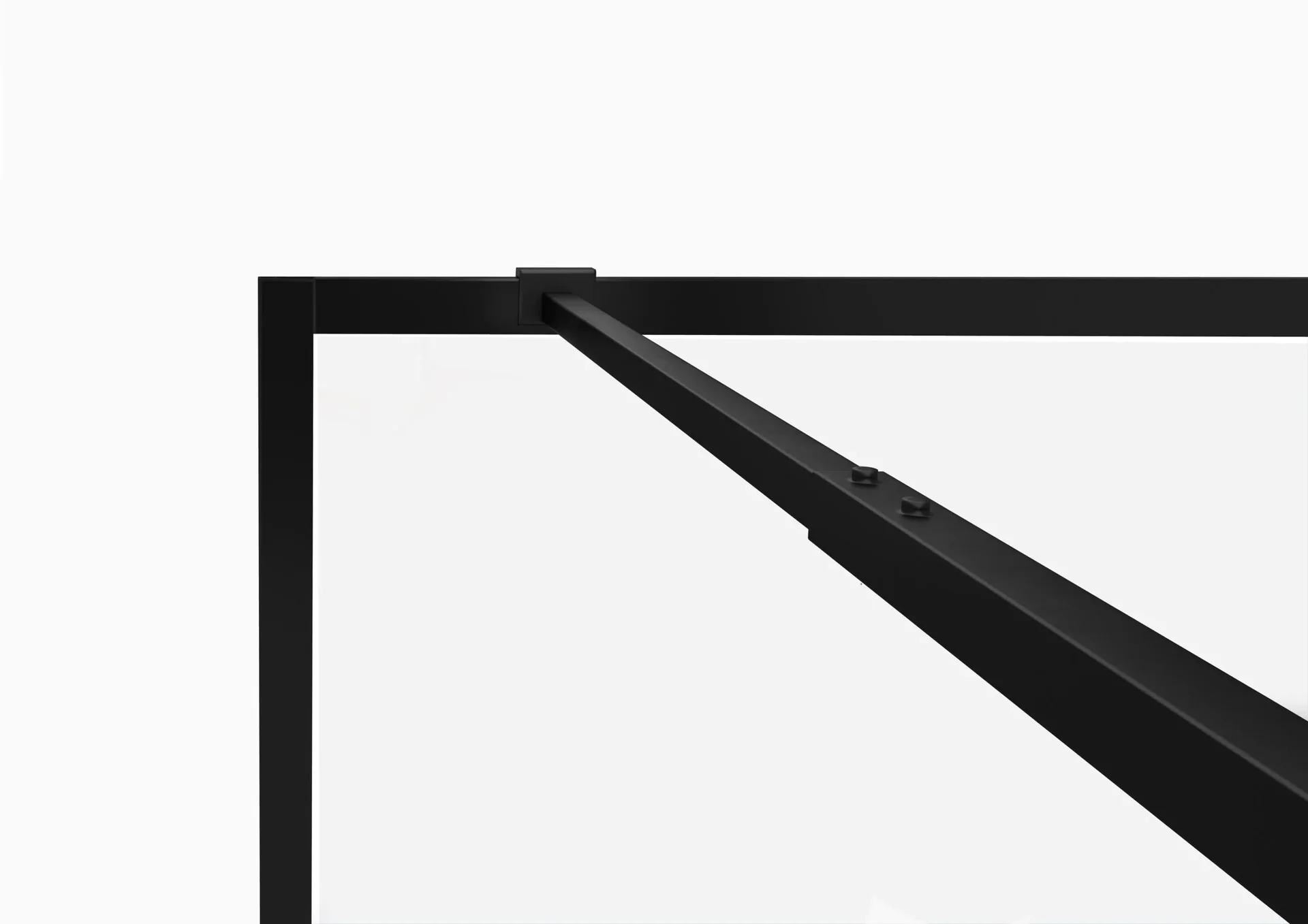 Walk-IN Glas-Duschwand 90 x 200 cm, Duschabtrennung mit barrierefreiem Einstieg inklusive Halterungsstange, matt schwarz - 0