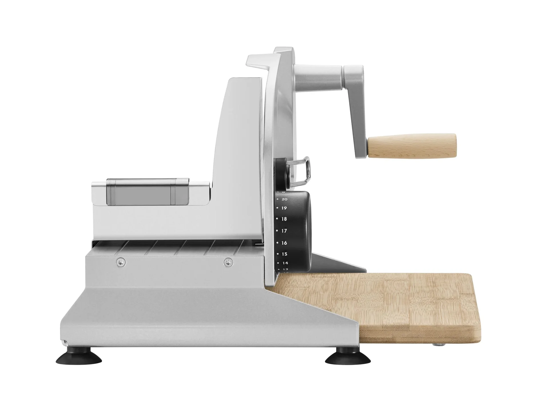 Allesschneider amano 5, manueller Vollmetall Allesschneider, mit leichtgängiger Kurbel, Silber-metallic - 5