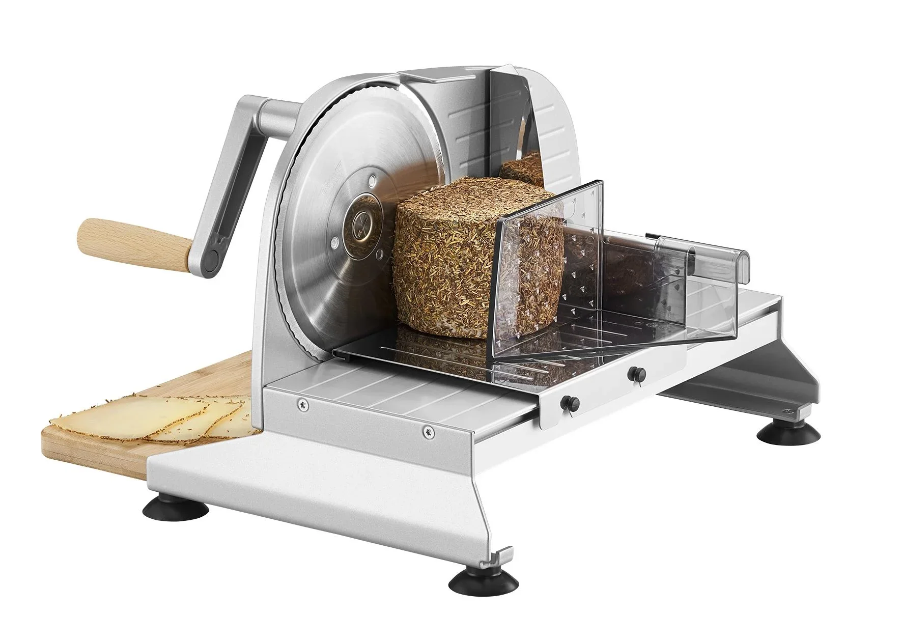 Allesschneider amano 5, manueller Vollmetall Allesschneider, mit leichtgängiger Kurbel, Silber-metallic - 6