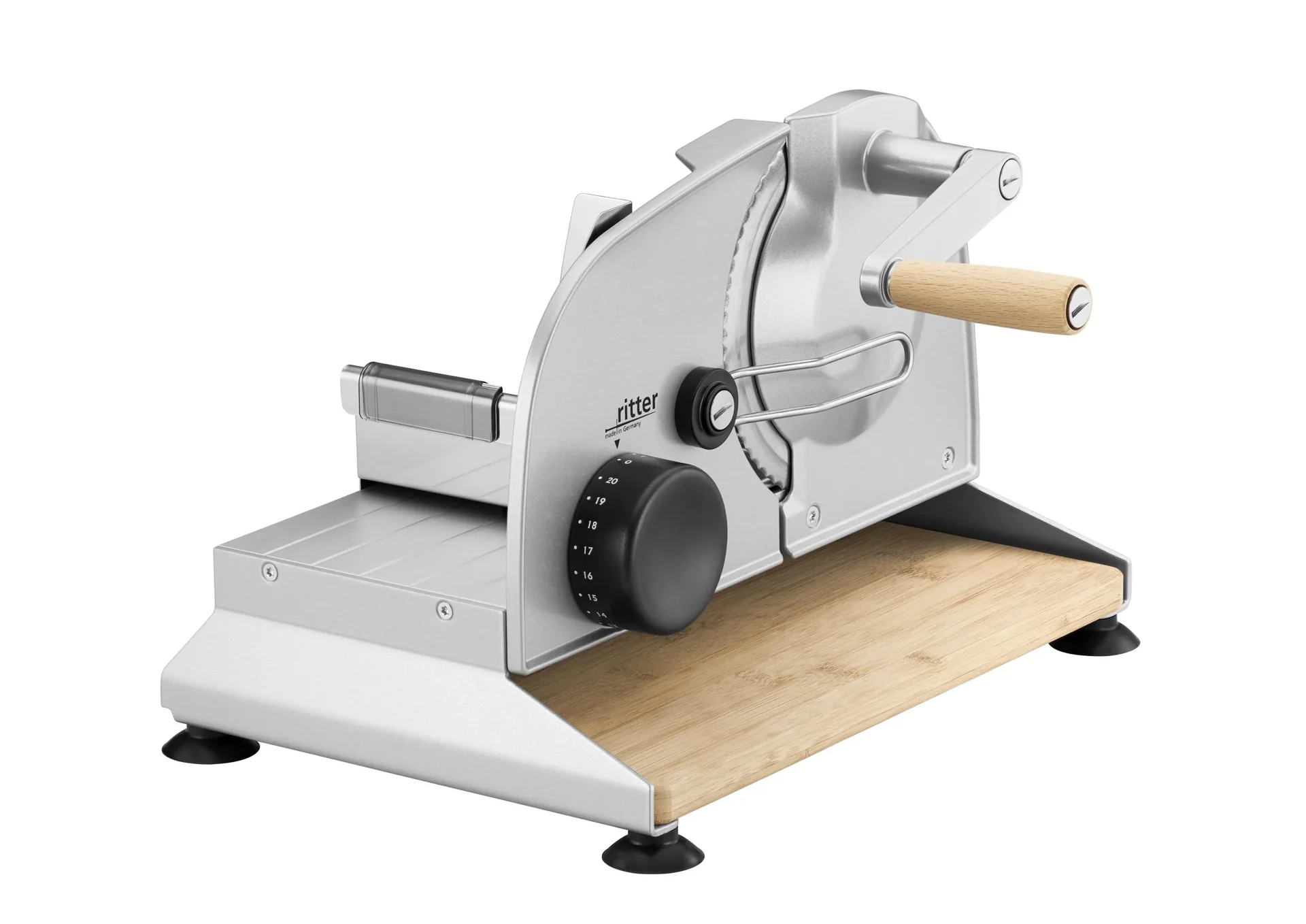 Allesschneider amano 5, manueller Vollmetall Allesschneider, mit leichtgängiger Kurbel, Silber-metallic - 7