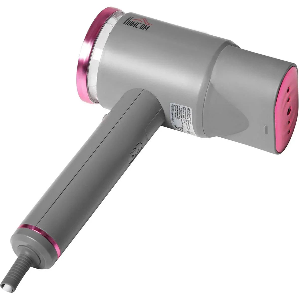 Zusammenklappbarer Wäschedampfer 2 Positionen und 160 ml Wassertank 1520 W Aluminium Kunststoff grau+rose 27,5 x 18,2 x - 2