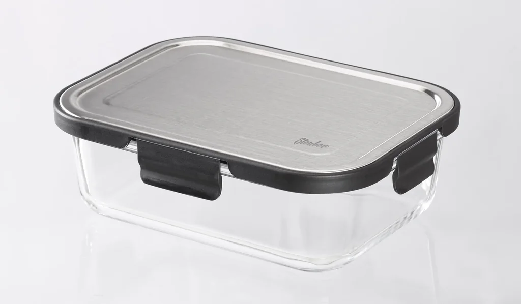 Glas Vorratsdosen Edelstahl-Klick 2-teilig, 1500 ml - 0