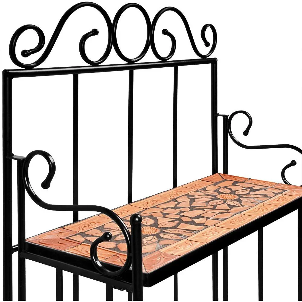 Standtafel Mosaik - 58 x 30 x 115 cm Terrakotta schwarz - 0