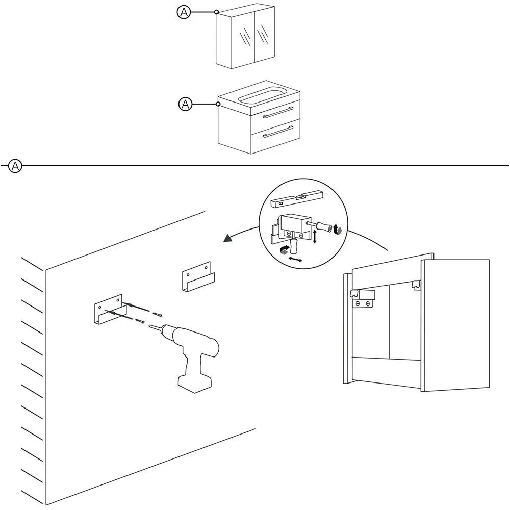 Shallow Badezimmermöbel 100cm - anthrazit - 0