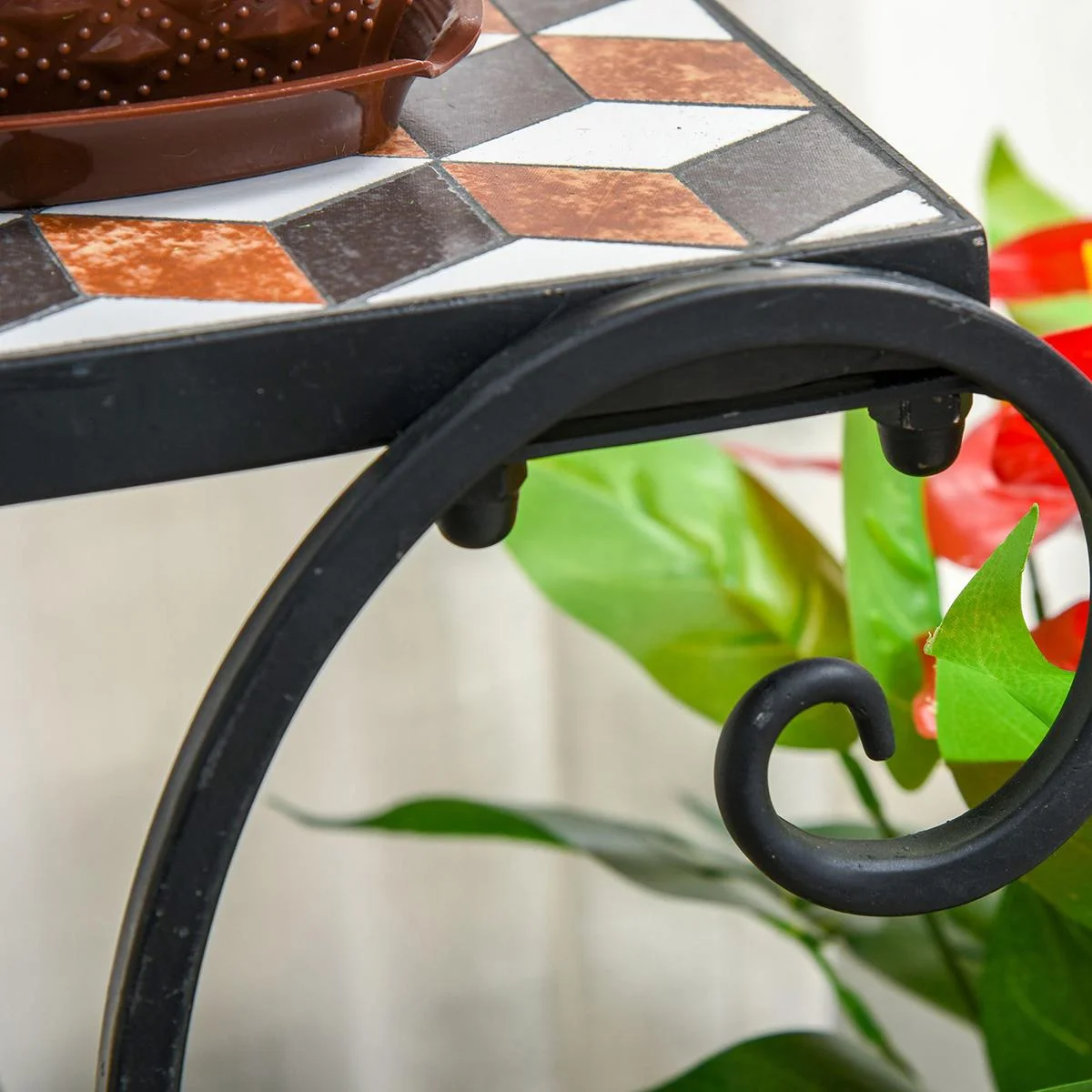 Blumenständer mit Mosaikfliesen bunt - 3