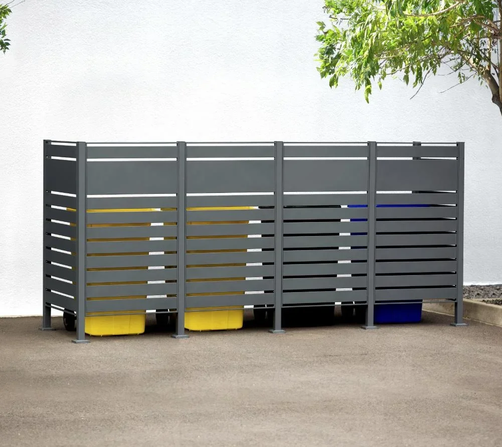 Mülltonnenverkleidung Planum 4er Box, 150 cm, anthrazit - 1