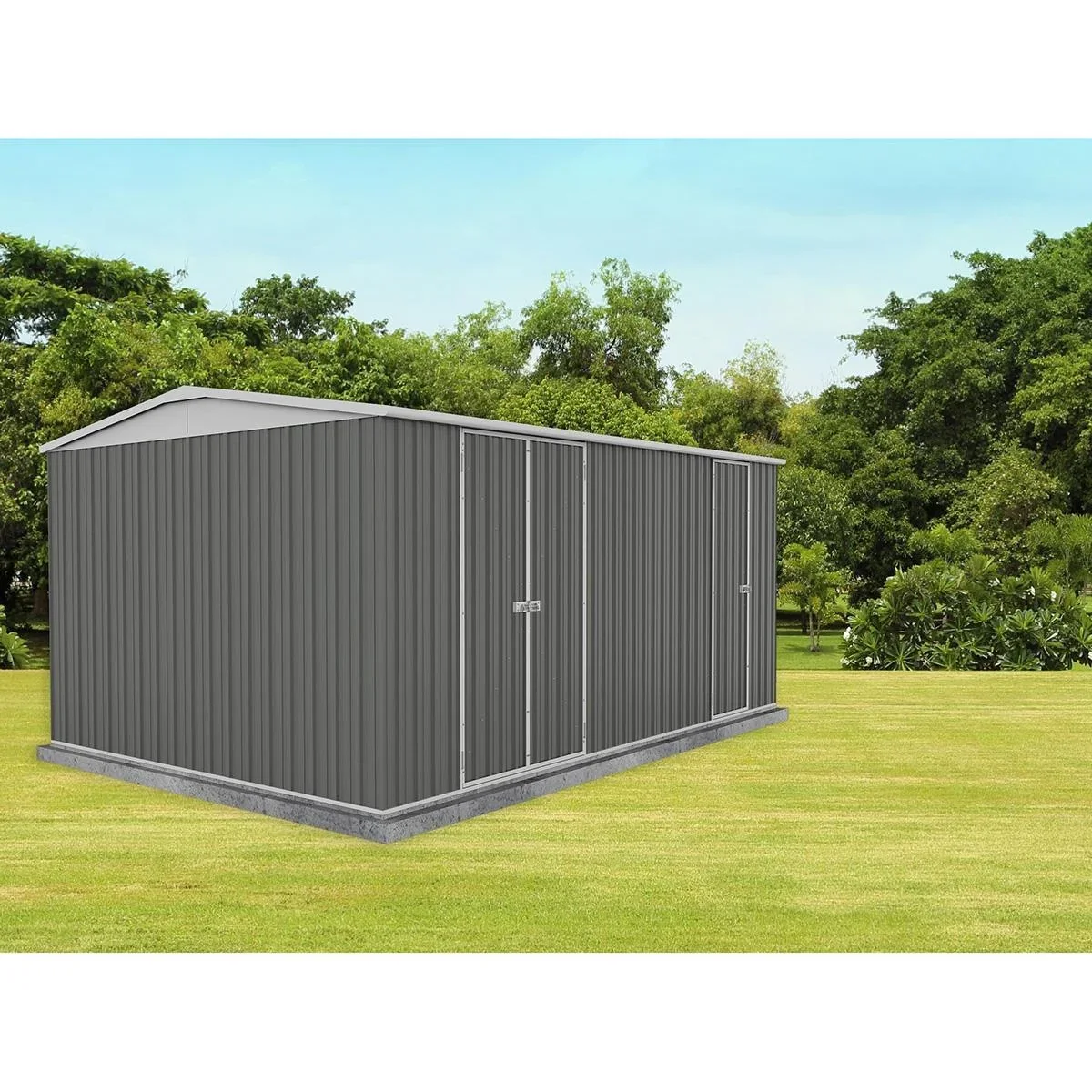 Absco Highlander WG60303HK Metallgarage - 596x300x230 cm - 0