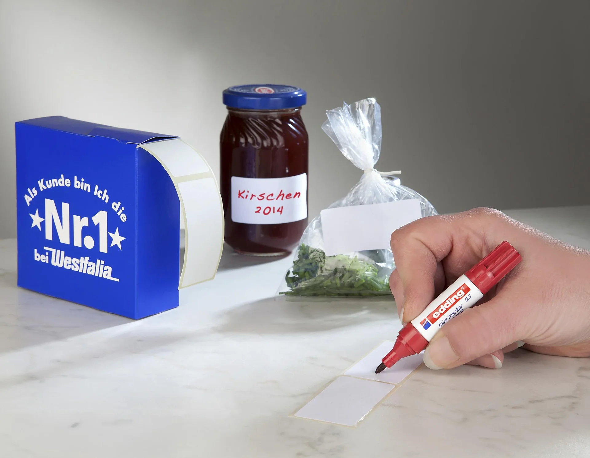 Haft Etiketten im Spender, 500 Stück - 0