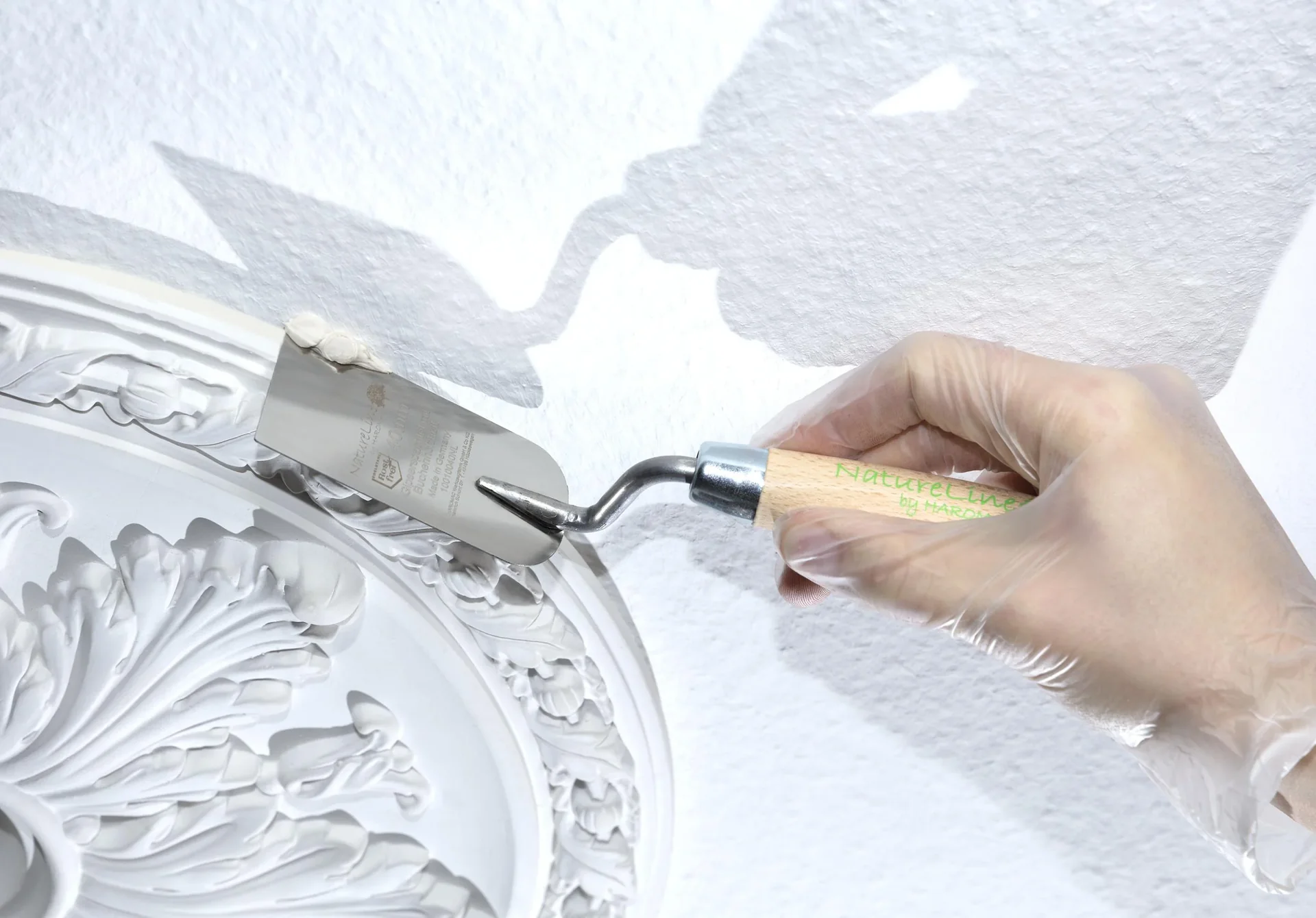 Stukkateurspachtel 120mm, Rostfrei, Heft Naturholz - 0