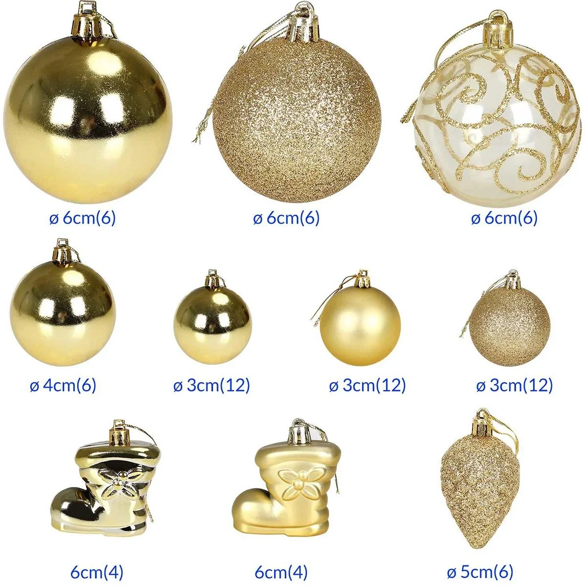 Weihnachtskugeln gold 102 Stk. - 2