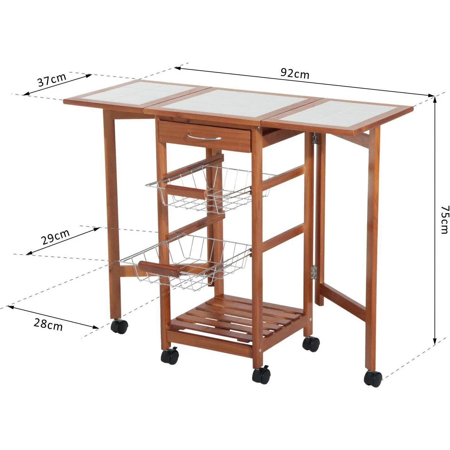 Servierwagen Rollwagen mit Schubladen - 4