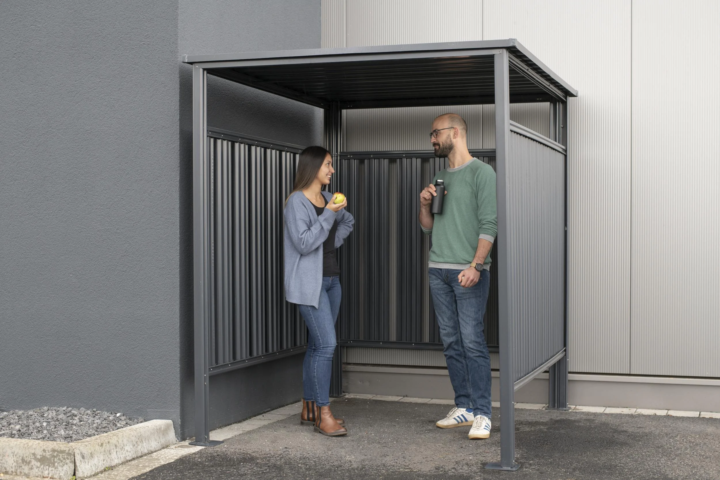 Fahrrad- und Rauchunterstand anthrazit - 0