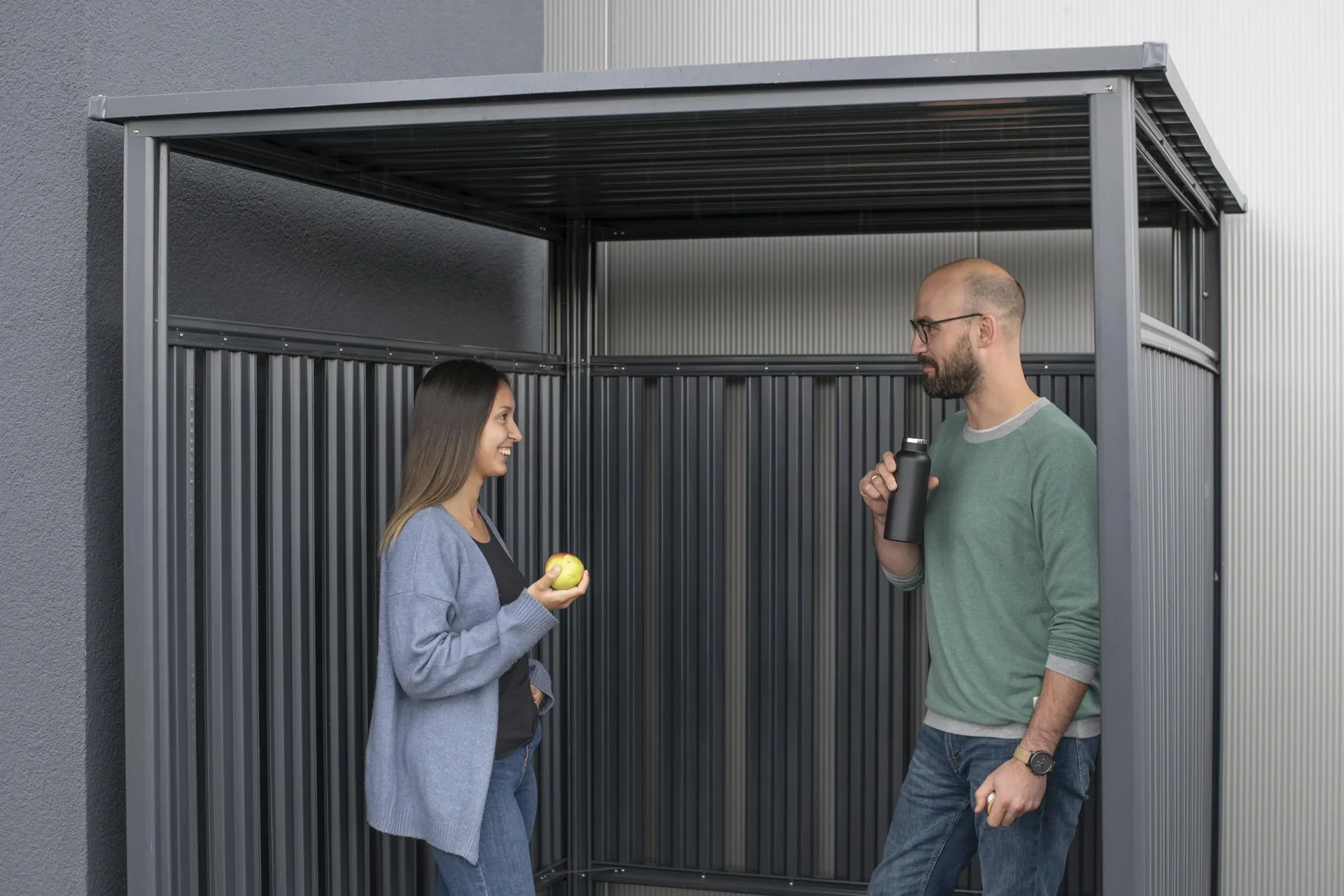 Fahrrad- und Rauchunterstand anthrazit - 7