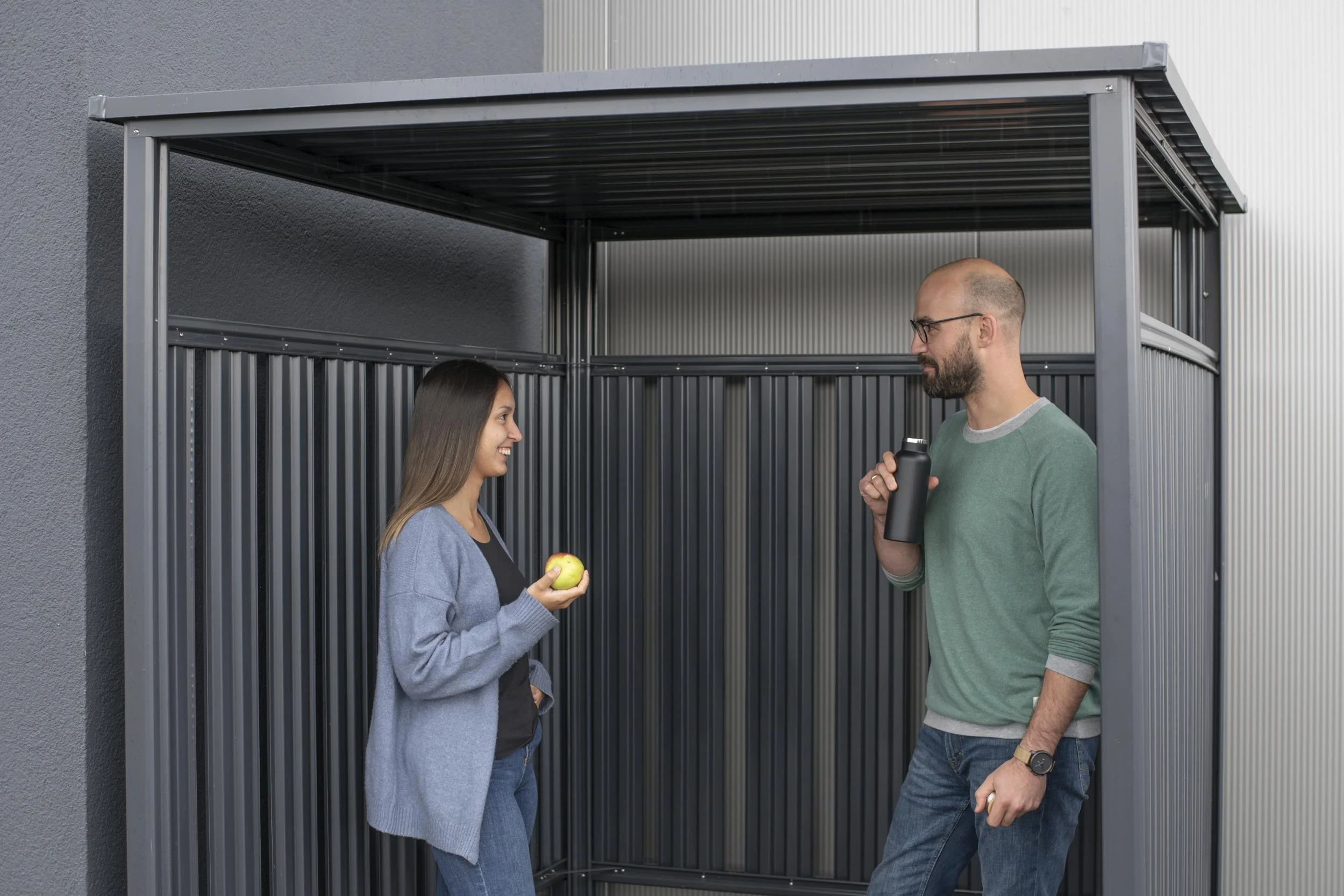 Fahrrad- und Rauchunterstand anthrazit - 7