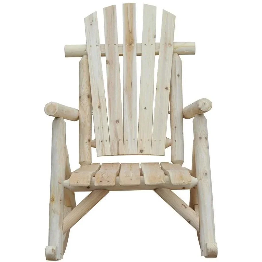 Schaukelstuhl Holz Schwingsessel Tannenholz Natur - 3