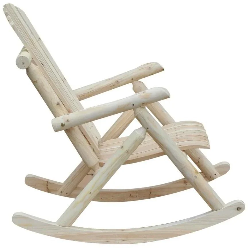 Schaukelstuhl Holz Schwingsessel Tannenholz Natur - 4