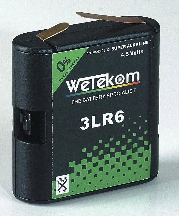 Alkaline Flachbatterie 4,5V im Wechselgehäuse - 1 Stück - 0