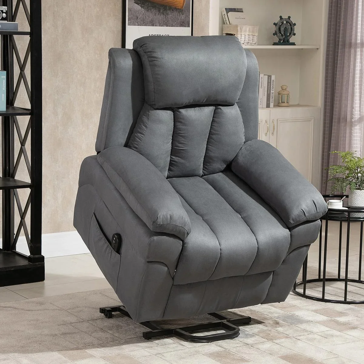 Elektrischer Fernsehsessel Aufstehsessel Relaxsessel Sessel mit Aufstehhilfe, Grau, 96 x 93 x 105 cm - 0