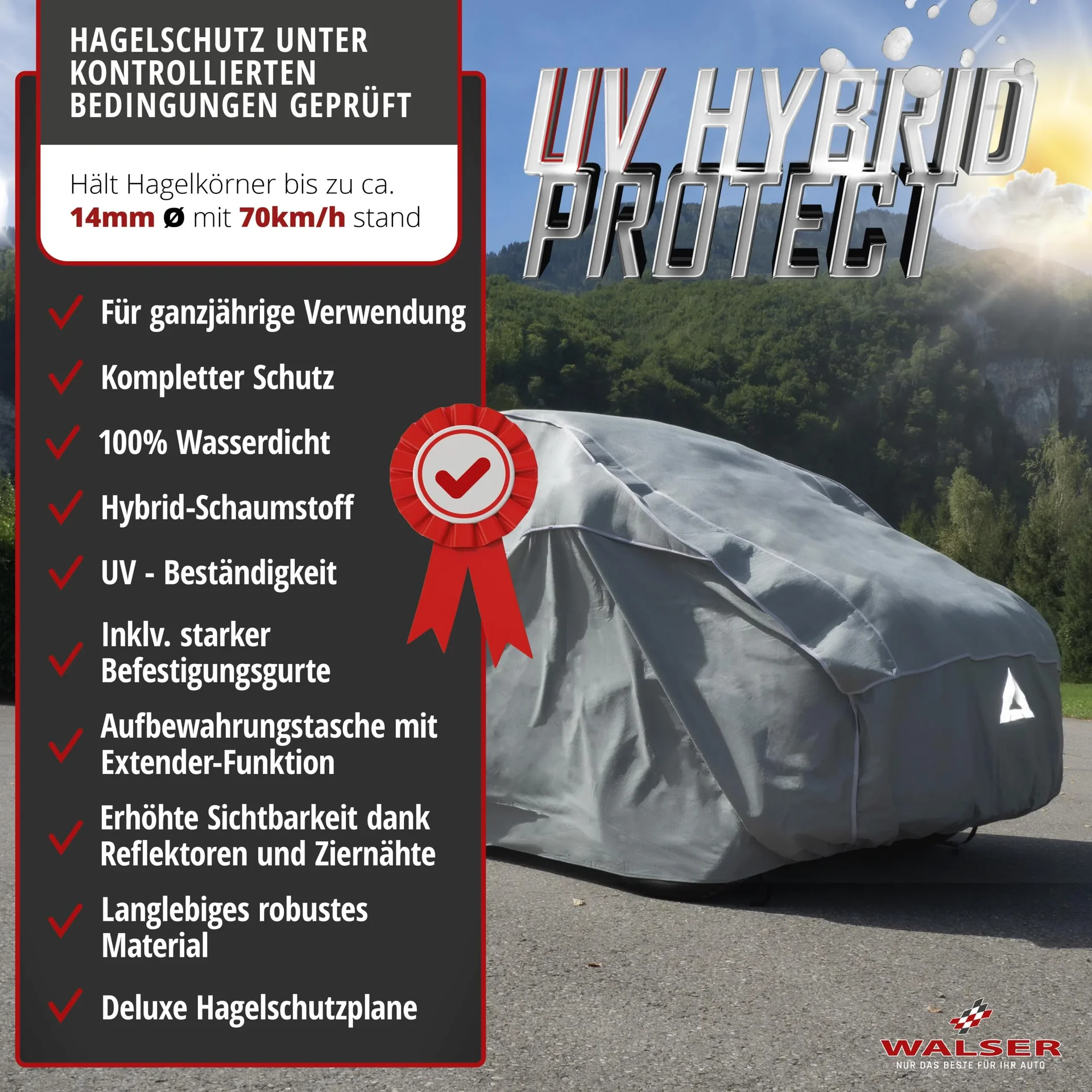 Bus Hagelschutzplane Hybrid UV Protect, Transporter-Hagelschutzgarage Größe L - 1