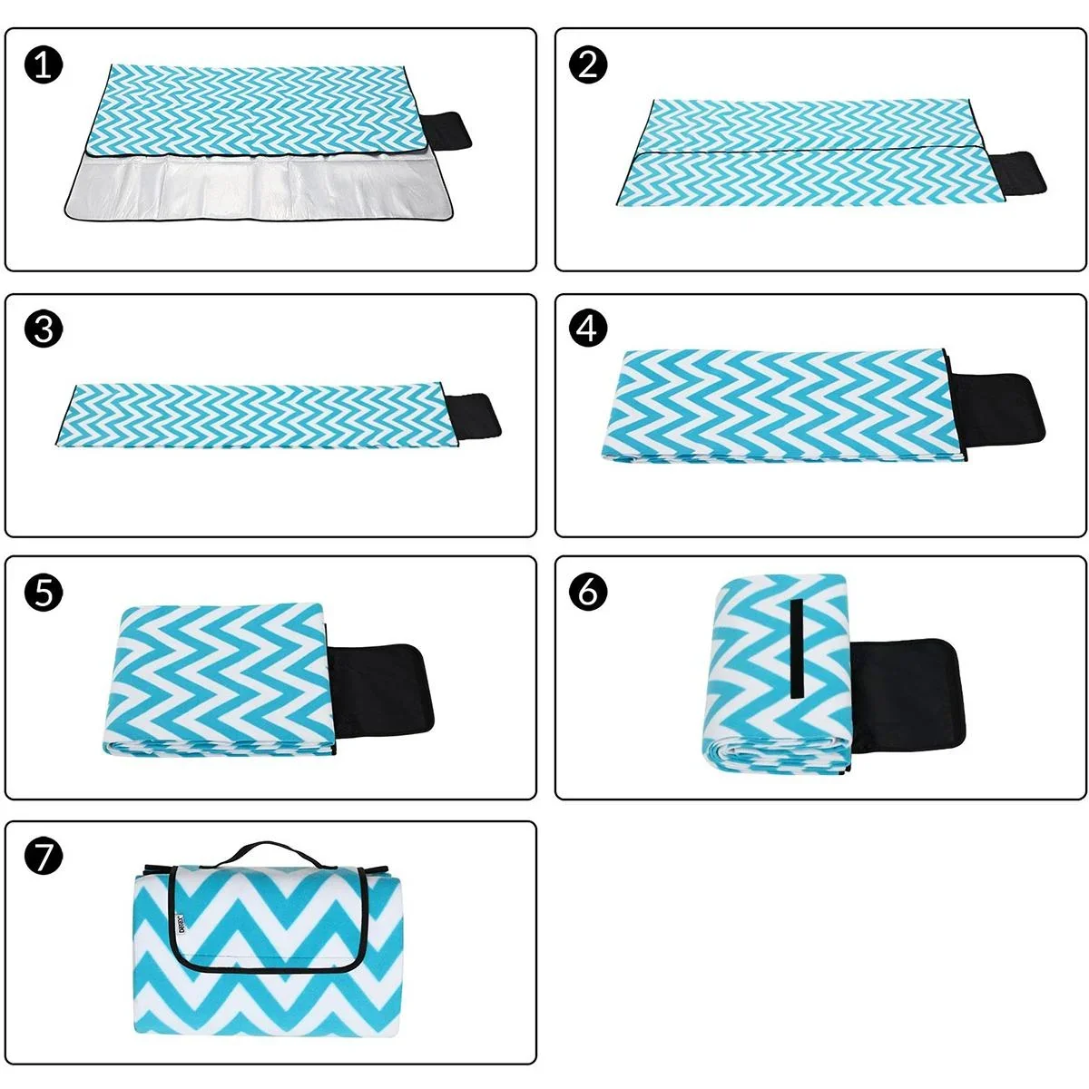 Picknickdecke mit Schlaufen Wasserdicht & Thermisch isoliert 2x2m - 0