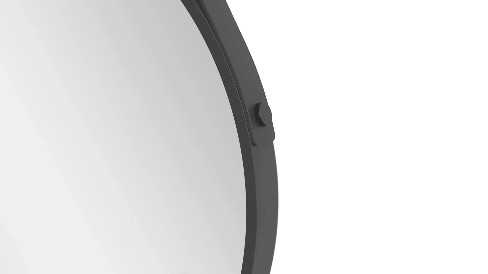 Dekorativer runder Wandspiegel in schwarz matt Ø 50 cm - 3