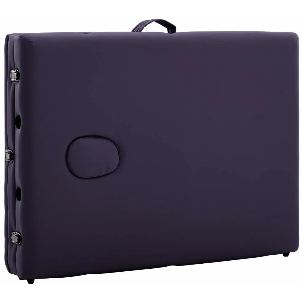 Klappbare Massageliege mit 3 Zonen Holz Wein lila - 0